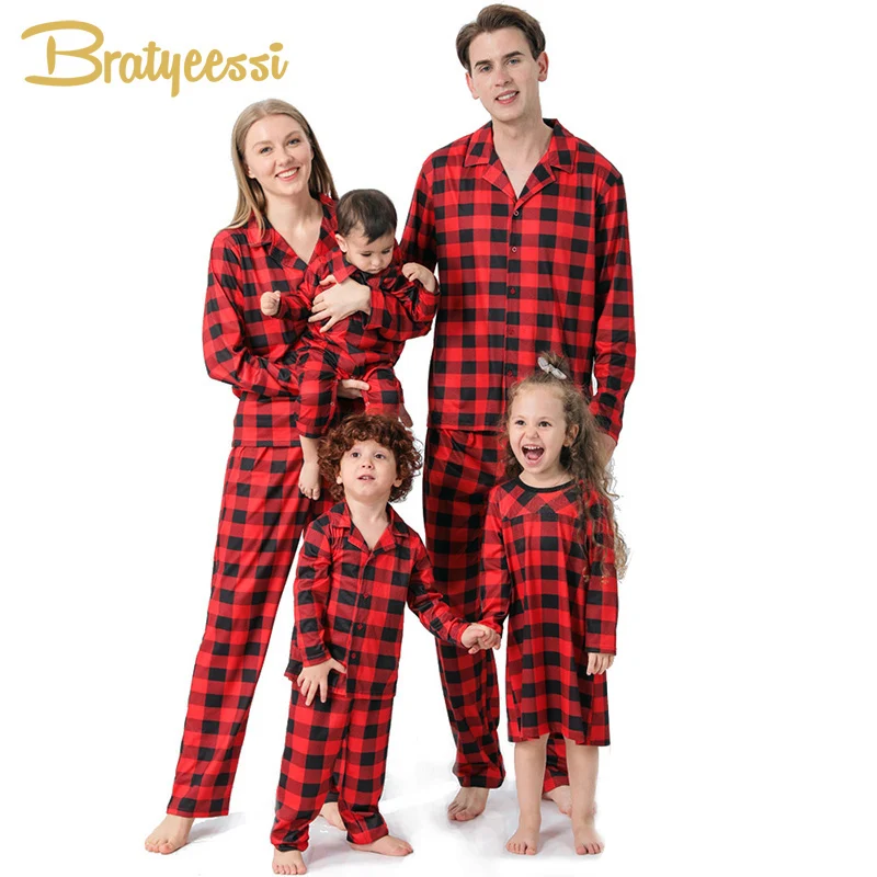 

Cotton Mother Kids Christmas Pajamas Baby Girl Boy Clothes Family Clothing Sets Sleepwear Pyjama Children Dresses Couple Clothes