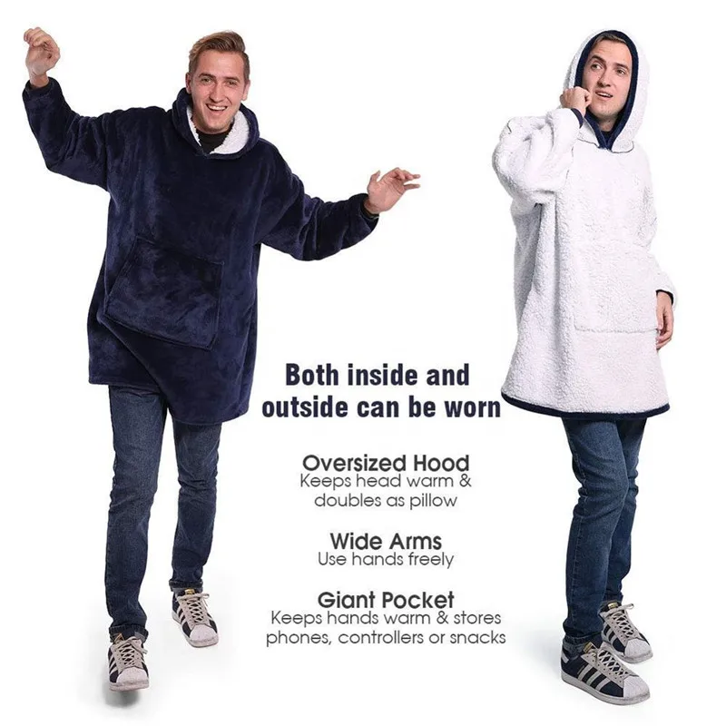 

Oversize Hoody Sweatshirt Sofa Blanket for Women Hoodie Sweatshirt Sherpa Coats Comfy Pullover Christmas Sudadera Mujer