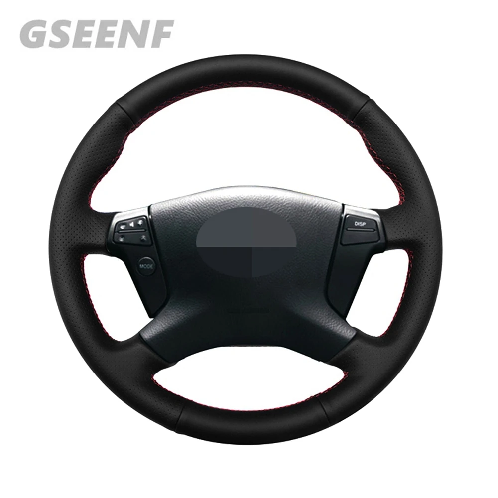 Автомобильные аксессуары, чехол на руль для Toyota Avensis 2003-2007, черный, сшитый вручную, удобный и мягкий, искусственная кожа