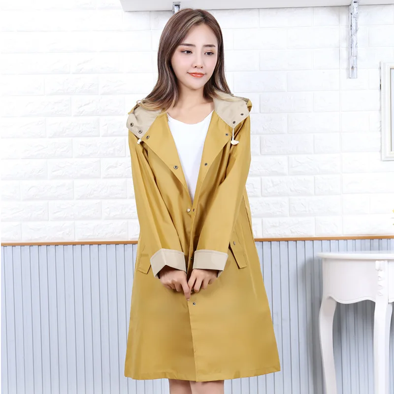 

Women's Stylish Waterproof Rain Poncho Raincoat Breathable Long Portable Water-Repellent Rainwear Jacket