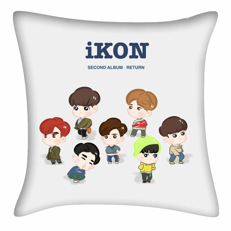 

Kpop iKON Second Album <Return> Double-side Pillow iKON Printing Sofa Cushion PP Cotton Cushion iKON Fans Gifts Drop Shipping