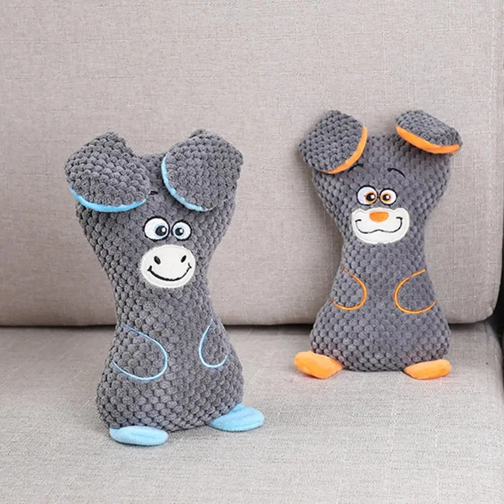 

Dog Chew Squeak Toy Bite Resistant Fleece Sound Dolls Cute Funny Plush Animals Puppy Molar Biting Toys Squeaky Cat Toy