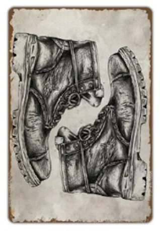 

Винтажная обувь, металлическая Оловянная вывеска, 8x12 дюймов, ретро, домашний кухонный Настенный декор, мужская пещера, жестяной постер