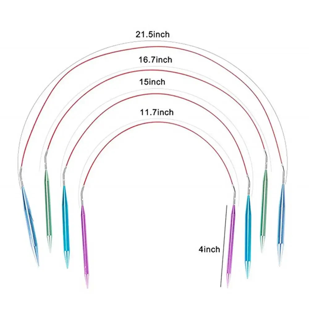 13 пар алюминиевых сменных головок Набор круглых вязальных игл практичный