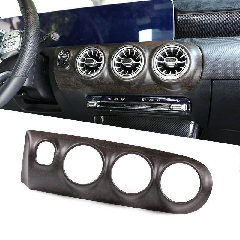 

Oak Wood Grain Central Control Air Conditioning Decorative Panel ABS Chrome For Mercedes benz A Class W177 2019 Car Accessories