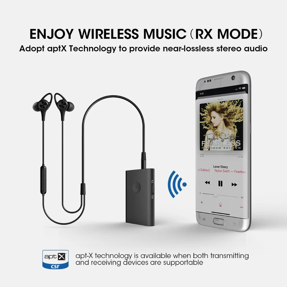 Мини Bluetooth 4 2 Aptx низкая задержка RCA Aux 3 5 мм стерео аудио передатчик приемник