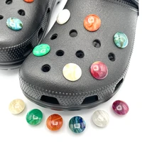 original multiple colour round shape icon shoe charms fashion jibz shoe badges diy parts decoration for croc clogs accessories