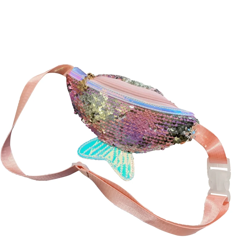 Сумка-кошелек Детская на пояс с блестками отделением для монет |