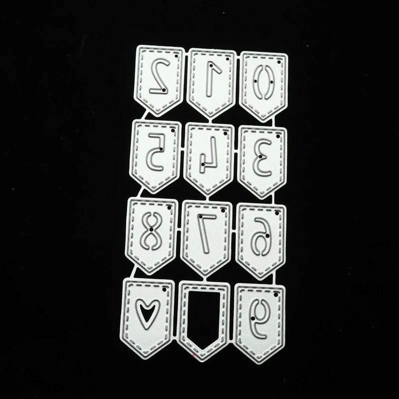 

JC New Design Metal Cutting Dies 0-9 Number Flag for Scrapbooking DIY Punch Blade Card Make Stencil Craft Mold Mould Decoration