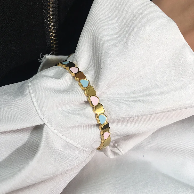 Высококачественный Браслет из нержавеющей стали цвета розового золота