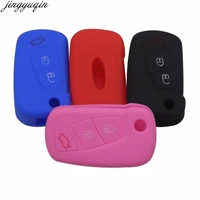 jingyuqin silicone 3 button remote flip key case fob cover protect holder for ford ka folding key