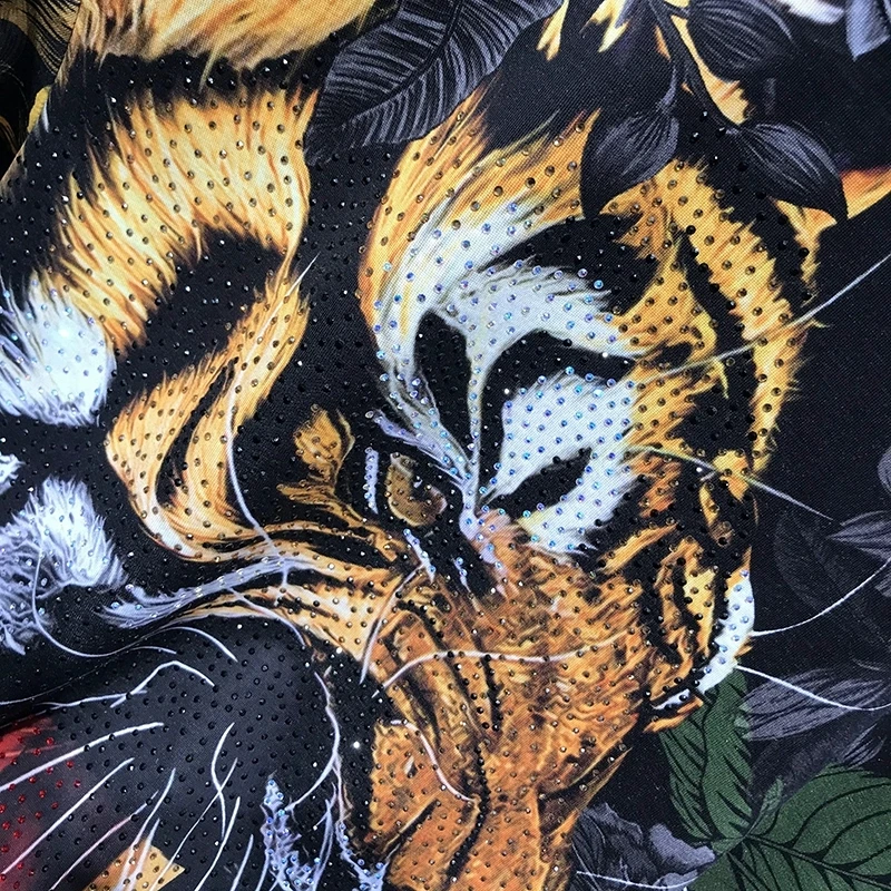 

Autumn and winter new luxury diamond tiger head design sweatshirt men's slim round neck hoodie casual long sleeve pullover