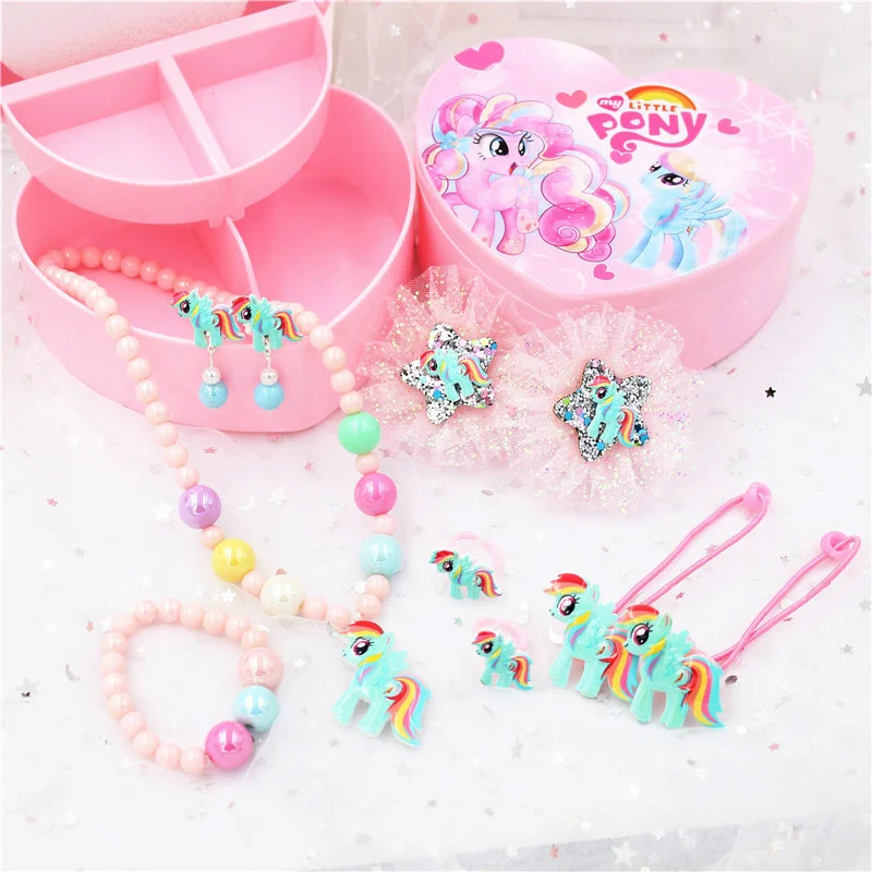 Baoli Hello kitty Аксессуары для волос Набор заколки для волос эластичные ленты для волос Детские Девочки ожерелья, браслеты, ювелирные изделия подарки на Рождество и день рождения - Цвет: Baoli
