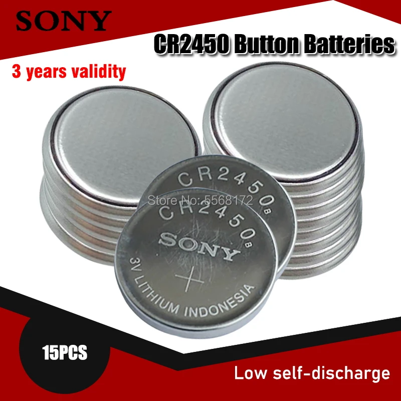 15 шт. 100% оригинальные литиевые аккумуляторы Sony CR2450 CR 2450 3 в 550 мАч для часов swatch