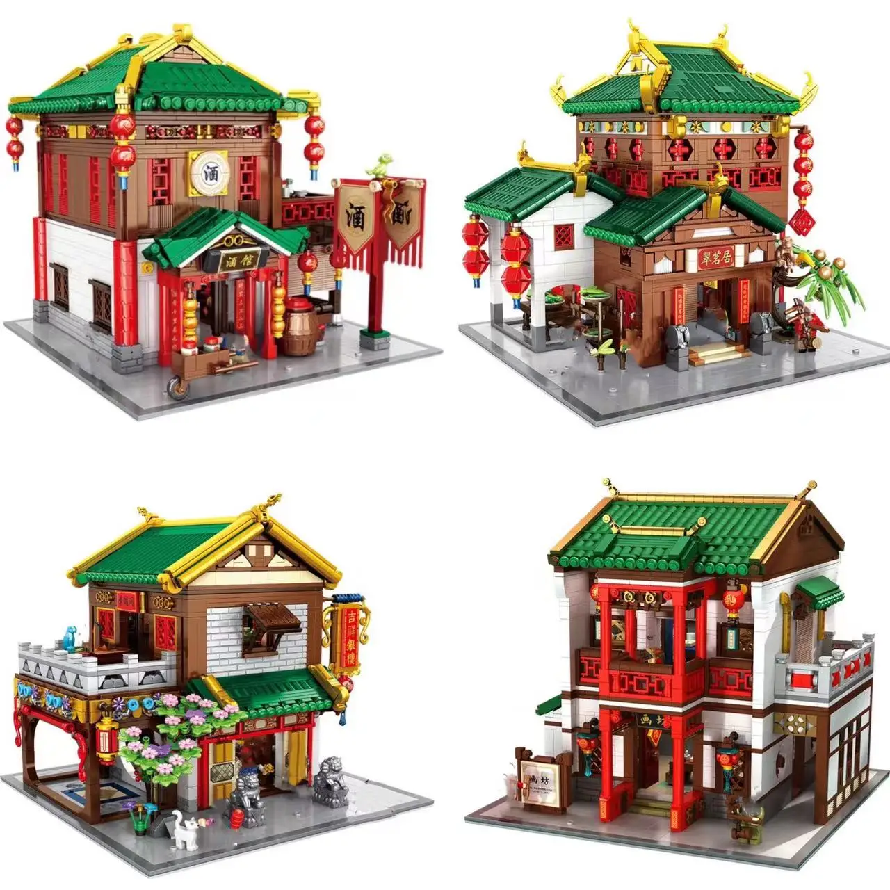 

Creatoring Chinese Tradition Architecture Shop Restaurant Store Model City Street View Building Blocks Bricks Toys Gifts For Kid