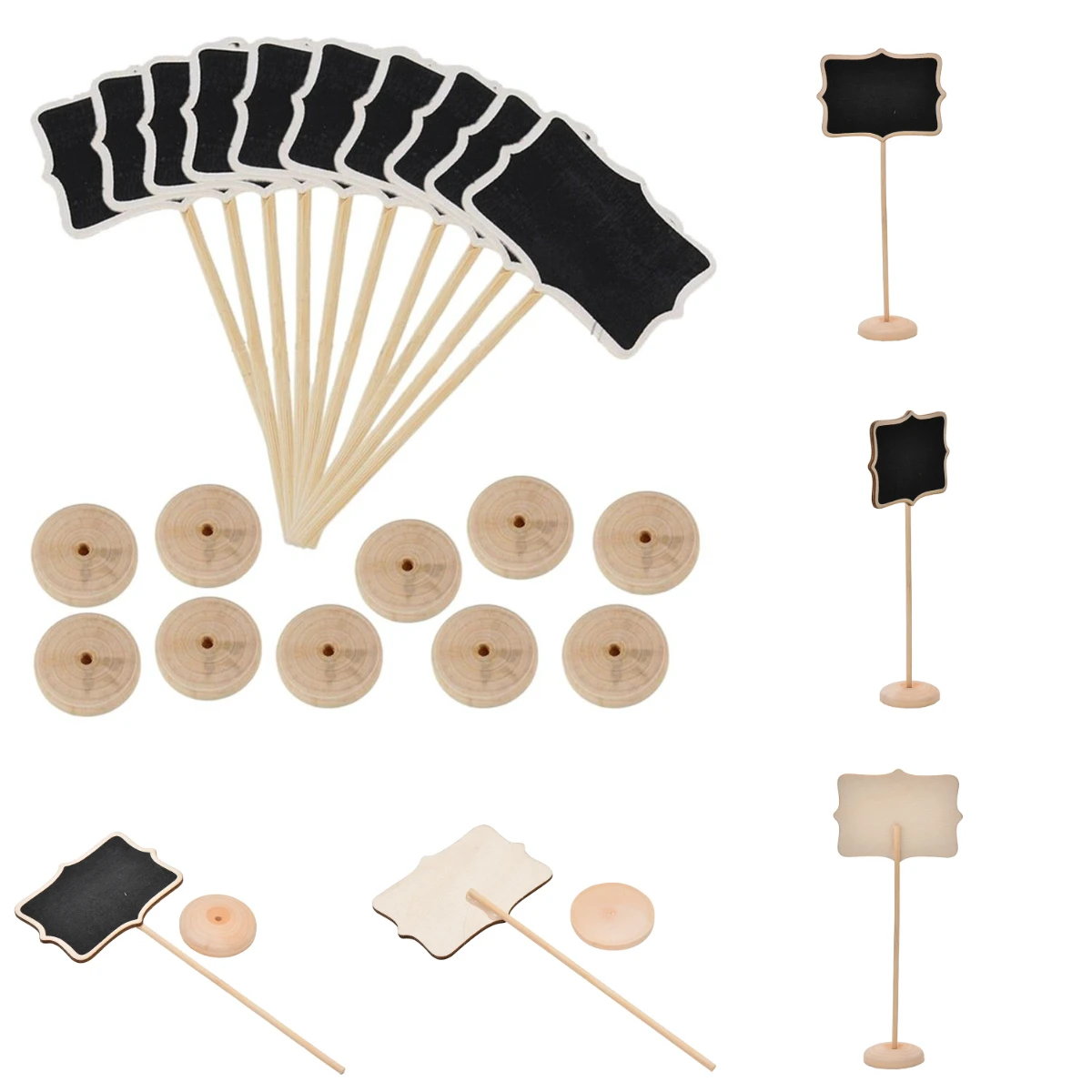 5 шт. мини деревянная доска Свадебные кухня знаки для ресторана круглую кнопку