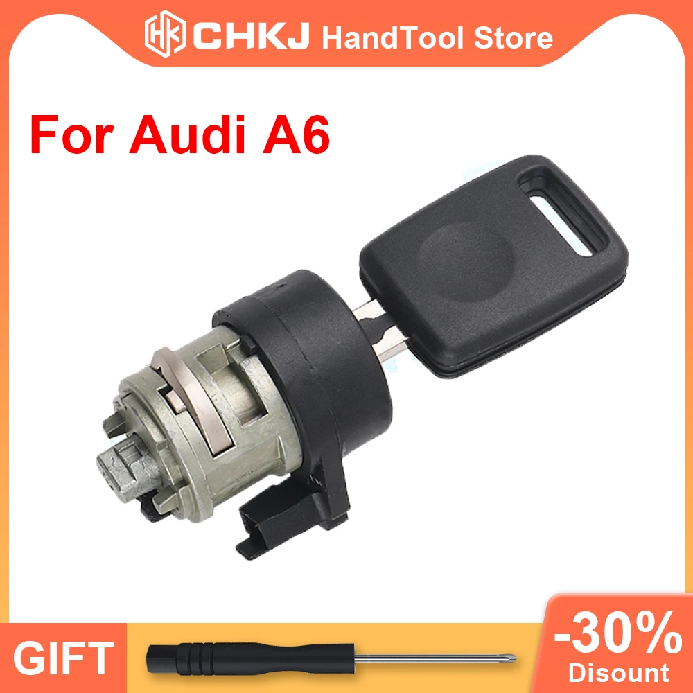 

CHKJ Locksmith Tools Car Door Locks Cylinder Latch With One Key Car Look For Audi A6 Ignition Lock Cylinder Free Shipping