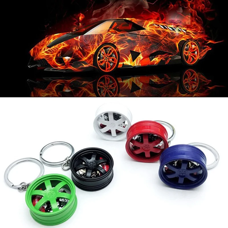 Автомобильное колесо турбо брелок кольцо для ключей с тормозными дисками