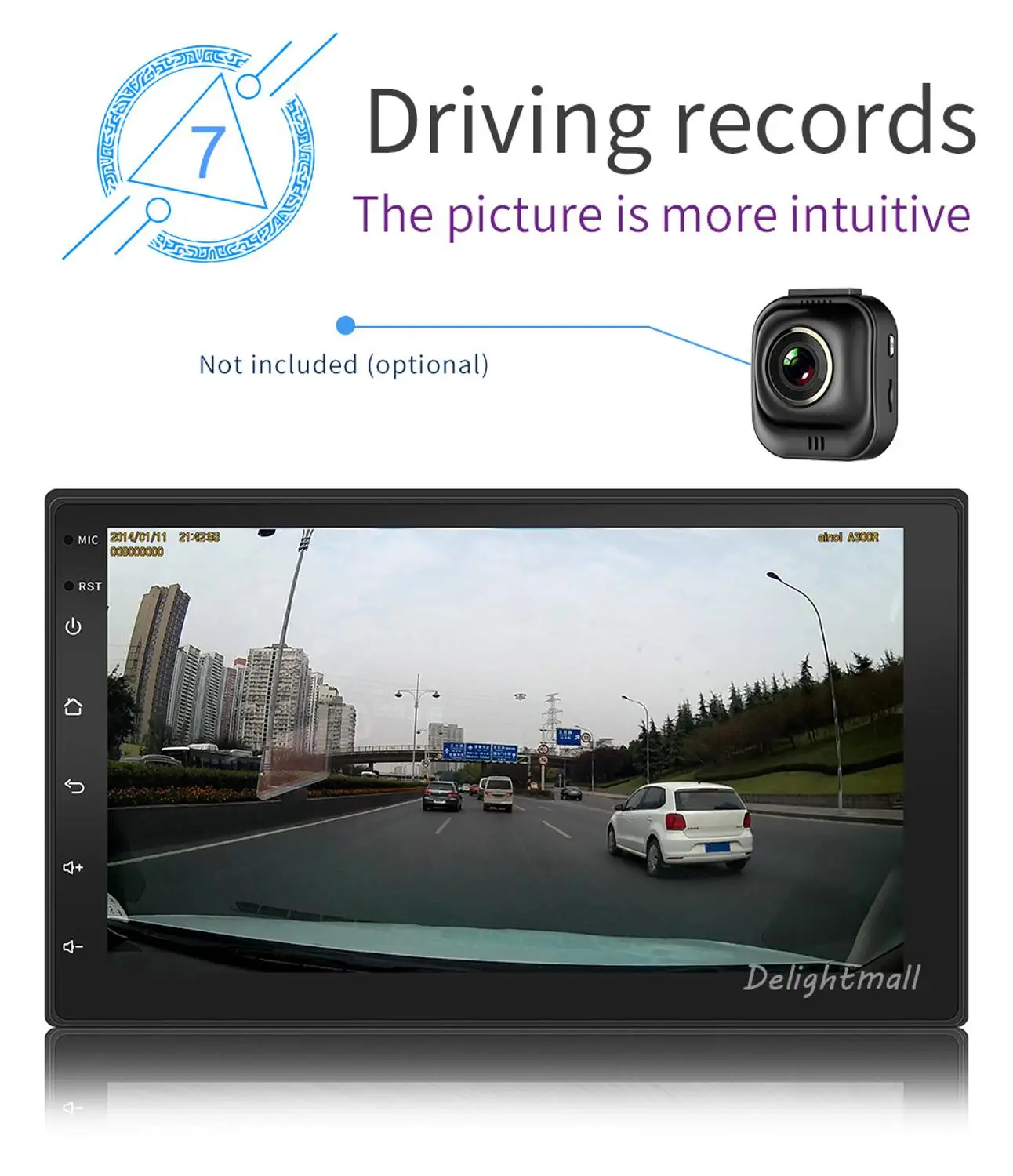 Автомагнитола 2DIN 7 дюймов Bluetooth четырехъядерный процессор Android 10 GPS навигация mp5