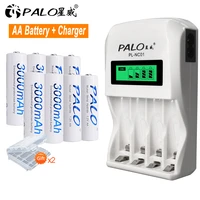 palo 1 2v aa rechargeable battery 3000mah nimh aa batteries for toys mouse smart charger for 1 2v aa aaa rechargeable battery