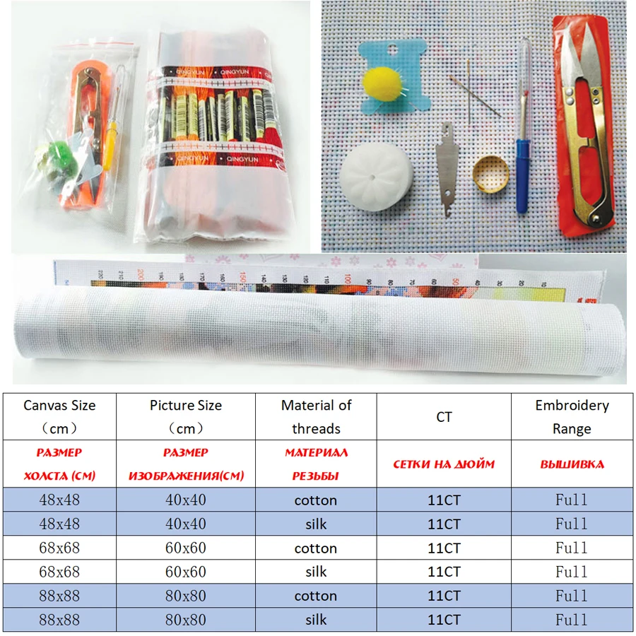 

Cross stitch kits,Embroidery needlework sets with printed pattern,11CT-canvas for Home Decor Painting,Portrait Full NCKP072