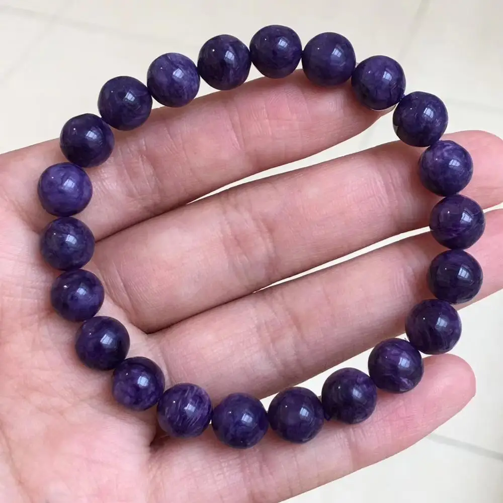 

10mm Natural Purple Charoite Bracelet For Woman Man Love Gift Crystal Round Beads Lucky Gemstone Fashion Bracelet Jewelry AAAAAA