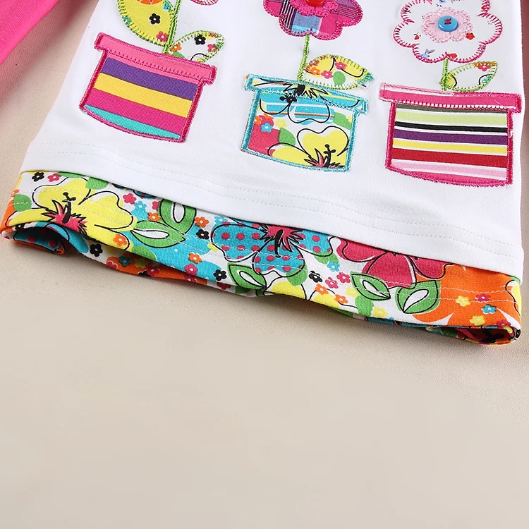 Футболка для девочек с длинным рукавом и вышивкой бабочки новинка Осенняя