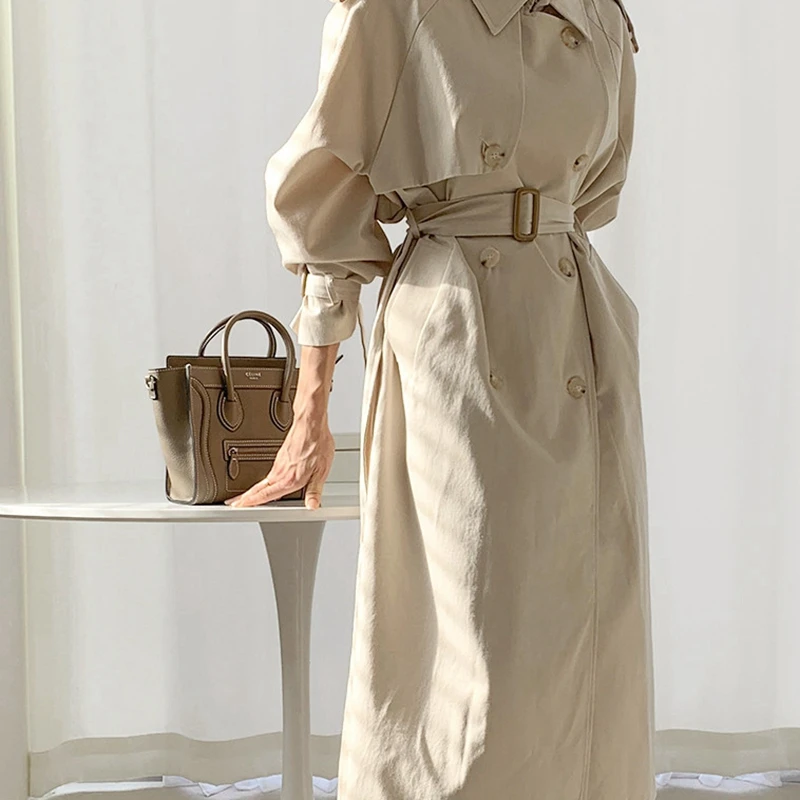 

New 2020 Autumn winter High quality Trench Coat for Women Plus Size Double Breasted Ladies Long Coats Windbreaker