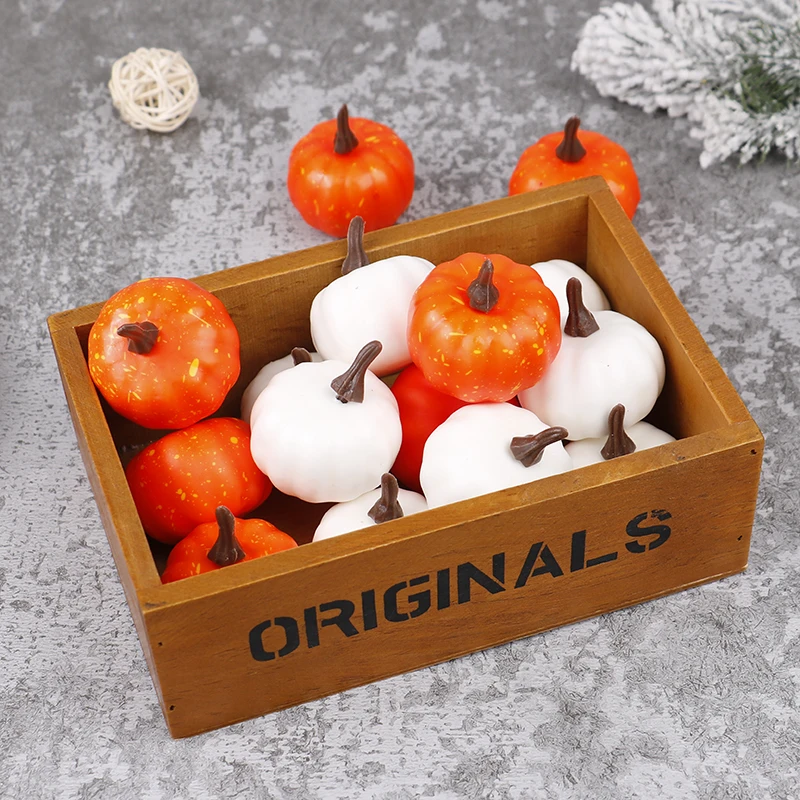 

12Pcs Simulation Small Pumpkin Foam Mini Halloween White Pumpkin DIY Craft Artificial Pumpkin Party Wedding Decor Supplies