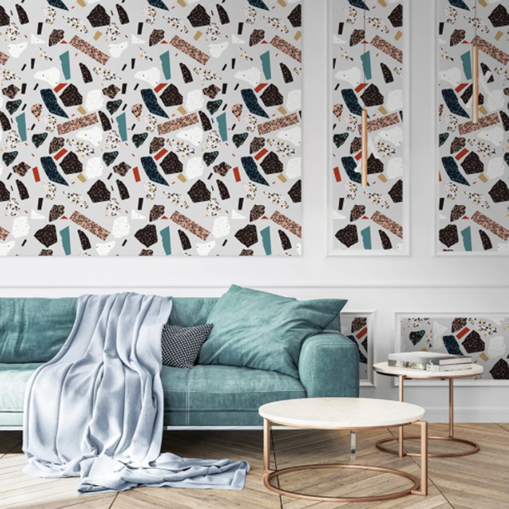 

PVC Terrazzo Wallpaper Self-Adhesive Living Room Bedroom Kitchen Decoration