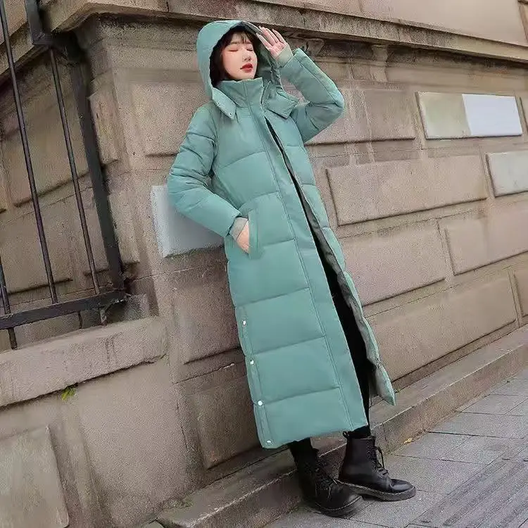 

Outwear Hooded Coat Women Fashion Casual Long Thick Winter Coat Parka Hood Parkas Woman White Oversized Puffer Jacket