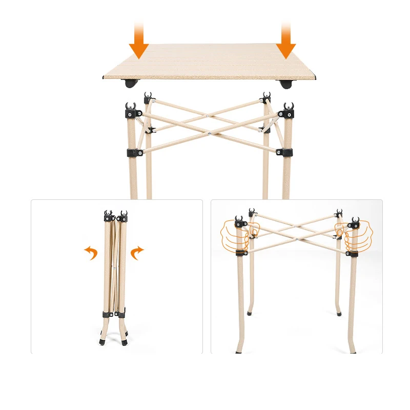 구매 Hewolf-야외 접이식 테이블과 의자 5 피스 세트, 고품질 알루미늄 합금 낚시 휴대용 보관 의자 캠핑 테이블 세트