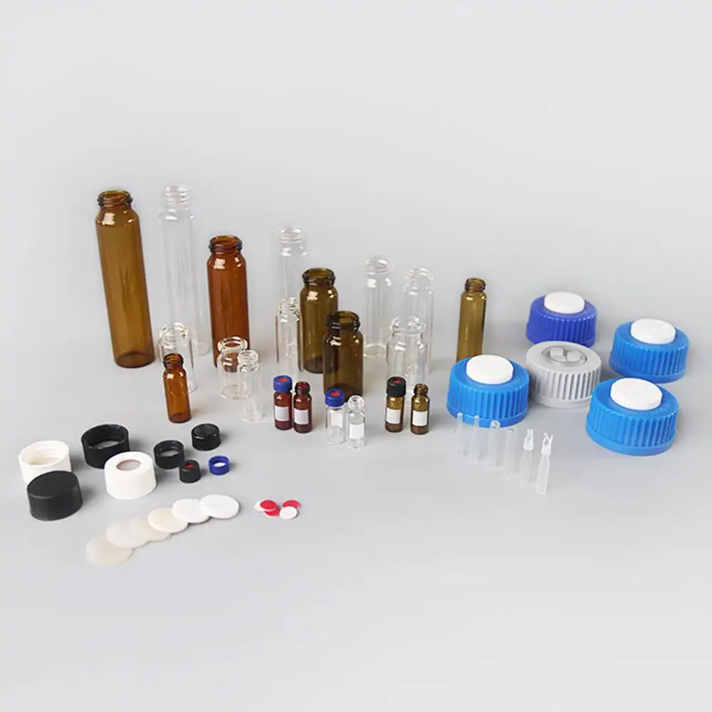 

100pcs Transparent Sample Bottles Glass 5ML 10ML 20ML Laboratory Powder Liquid Reagent Storage Jaw Flat Bottom Bottle
