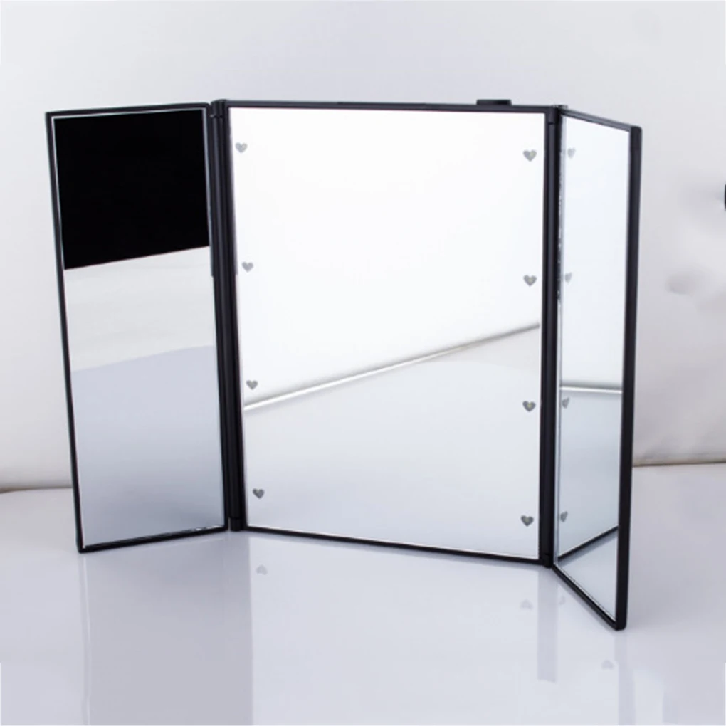 Зеркало для макияжа Blue ZOO с тремя складными светодиодными лампами складные