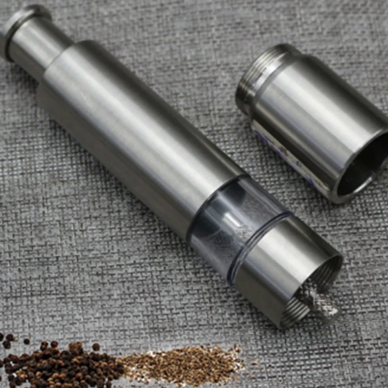 

2Pcs Pepper Pepper Manual Grinding Bottle Stainless Steel Manual Press Type Pepper Mill Pepper Grinder Kitchen Tool