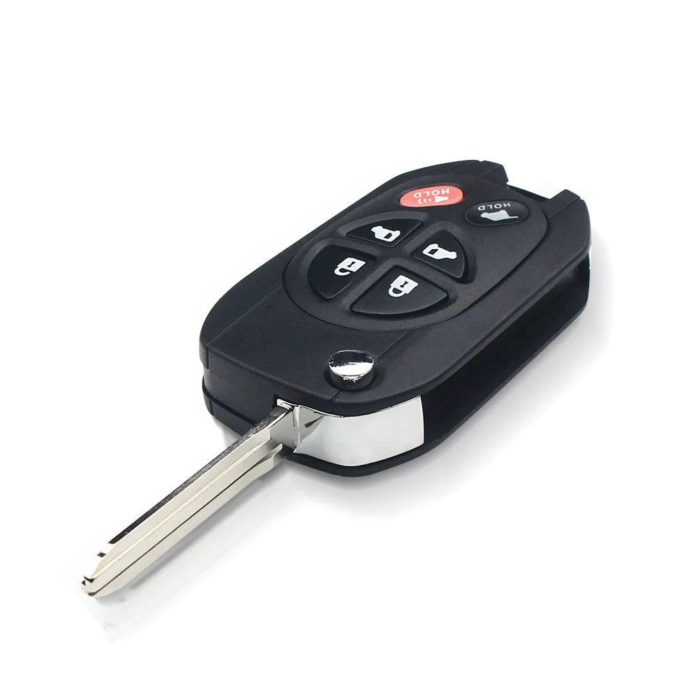 KEYYOU Fob 4+1 Button Housing Replace For Toyota Sienna/Avalon/Solara/Sequoia/Highlander 2004-2016 Remote Controls Car Key Shell |