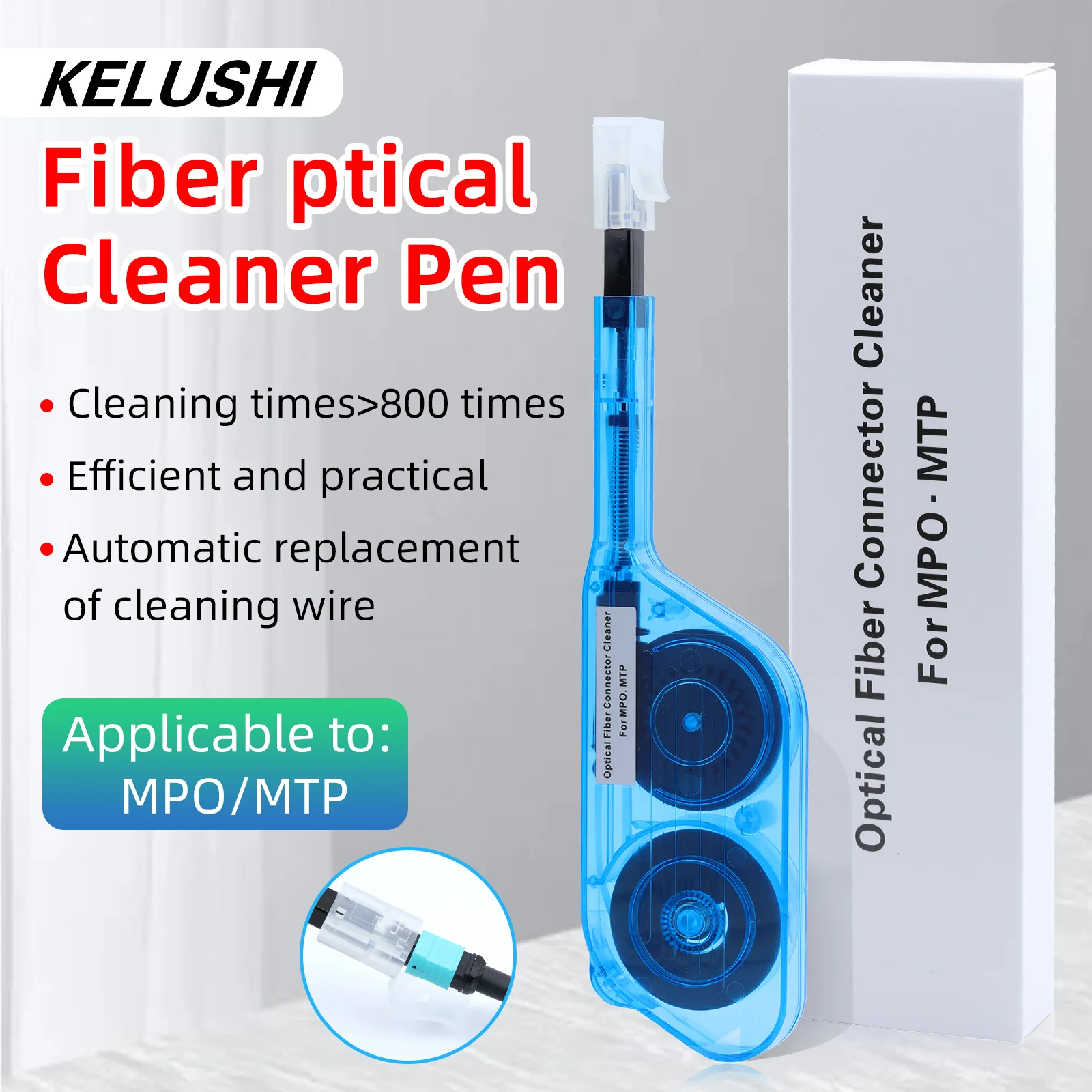 KELUSHI NFC IBC MPO очиститель для оптоволокна один клик MPO/MTP коннектор волоконный тестер