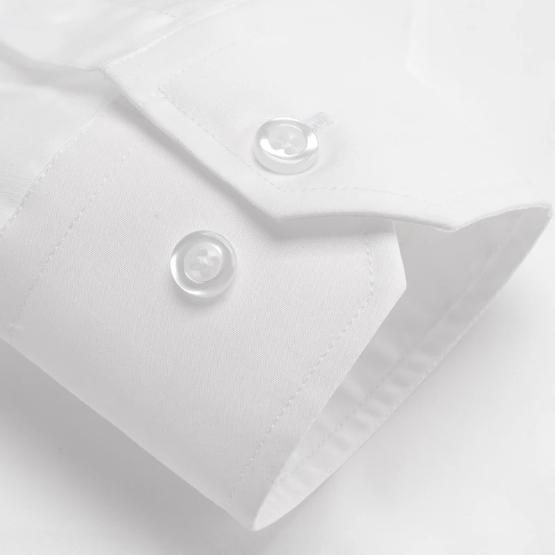 

Luxury Pure Cotton Men's Dress Shirt Long Sleeve Men Tuxedo Wedding Shirts White Business Formal Wash and Wear Clothing