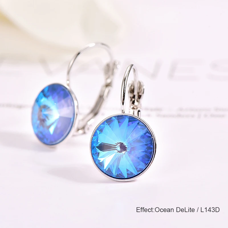 Висячие серьги с кристаллами Swarovski, новые модные висячие серьги, круглые женские серьги Bella, элегантные вечерние ювелирные изделия на свадьбу