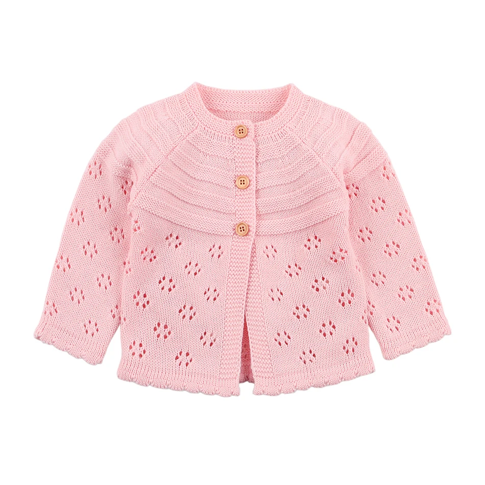 Свитер для маленьких девочек весенний кардиган пальто куртка Хлопковый вязаный