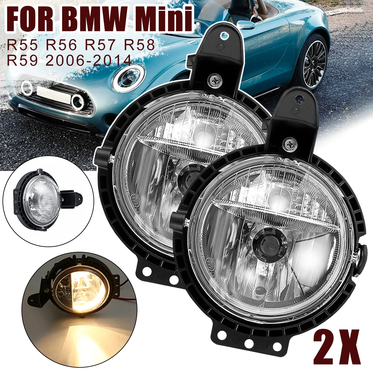 2 шт. Противотуманные фары Дневные Фары Светильник для BMW Mini R55 R56 R57 R58 R59 Clubvan Clubman