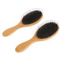 bamboo pig bristles wooden comb scalp massage comb pig bristles hair comb smoothing frizz