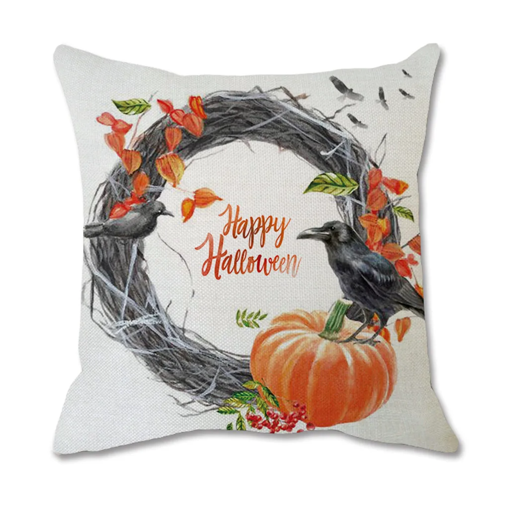 Подушка на Хэллоуин Чехлы счастливая осень хлопок лен для дивана автомобиля