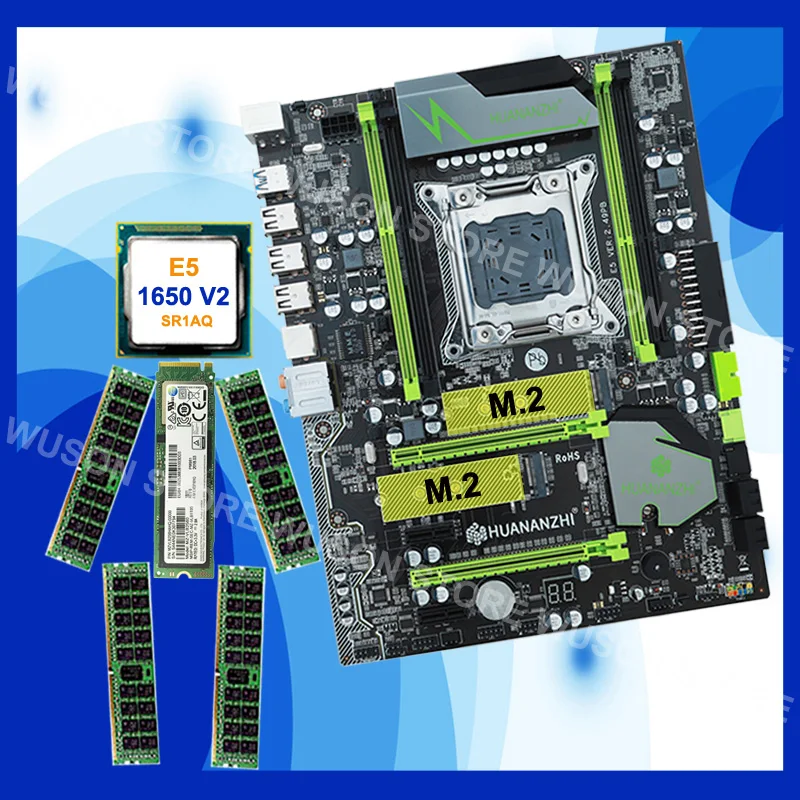 Супер игровая материнская плата HUANANZHI X79 с 256G NVME M.2 SSD CPU Xeon E5 1650 V2 большой бренд RAM