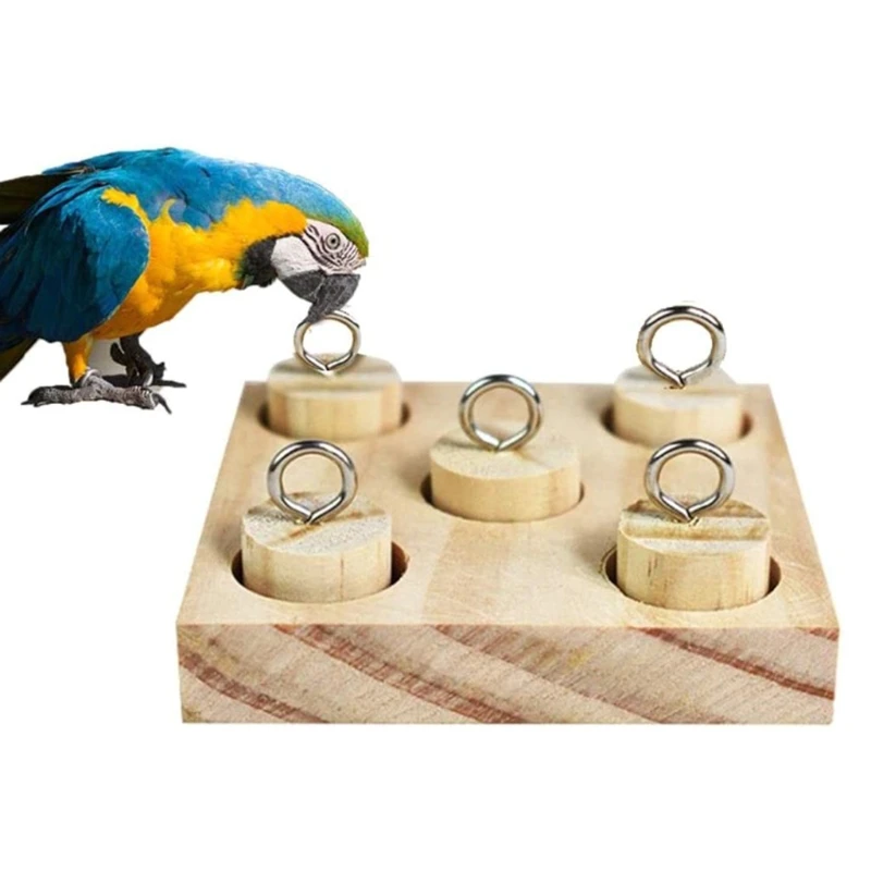 

Обучающая игрушка для домашних животных попугай Интерактивная тренировка деревянный блок птицы головоломка поставка