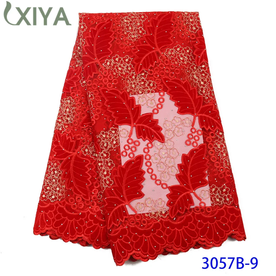 Красный цвет африканская Кружевная Ткань бархатная кружевная ткань ФРАНЦУЗСКИЙ