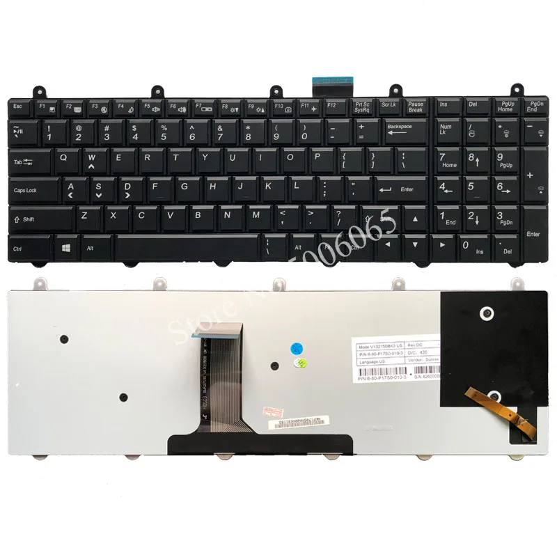 Новая Клавиатура ноутбука США для Clevo P150EM P170EM P370EM P570WM с подсветкой