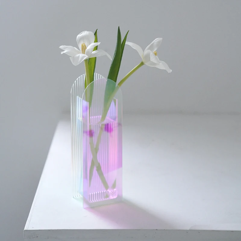 

Acrylic Vase Dazzle Colorful Flower Vase Decoration Ornaments Small Vase Creativity Home Decoration