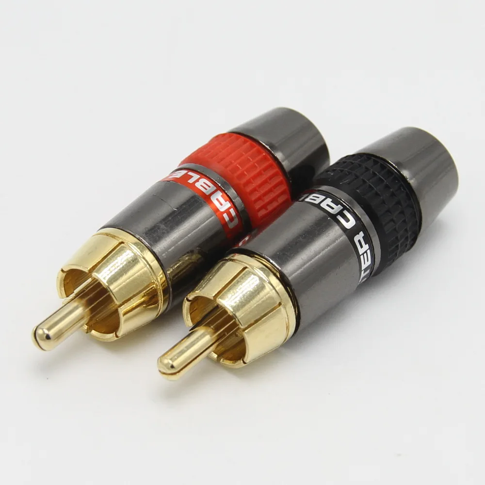 4 шт./лот DIY RCA штекер HIFI позолоченный Аудио кабель Мужской разъем золотой адаптер