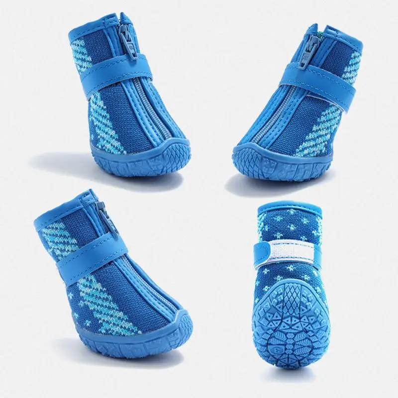 4 шт. Уличная обувь для собак среднего и крупного размера Нескользящие дышащие